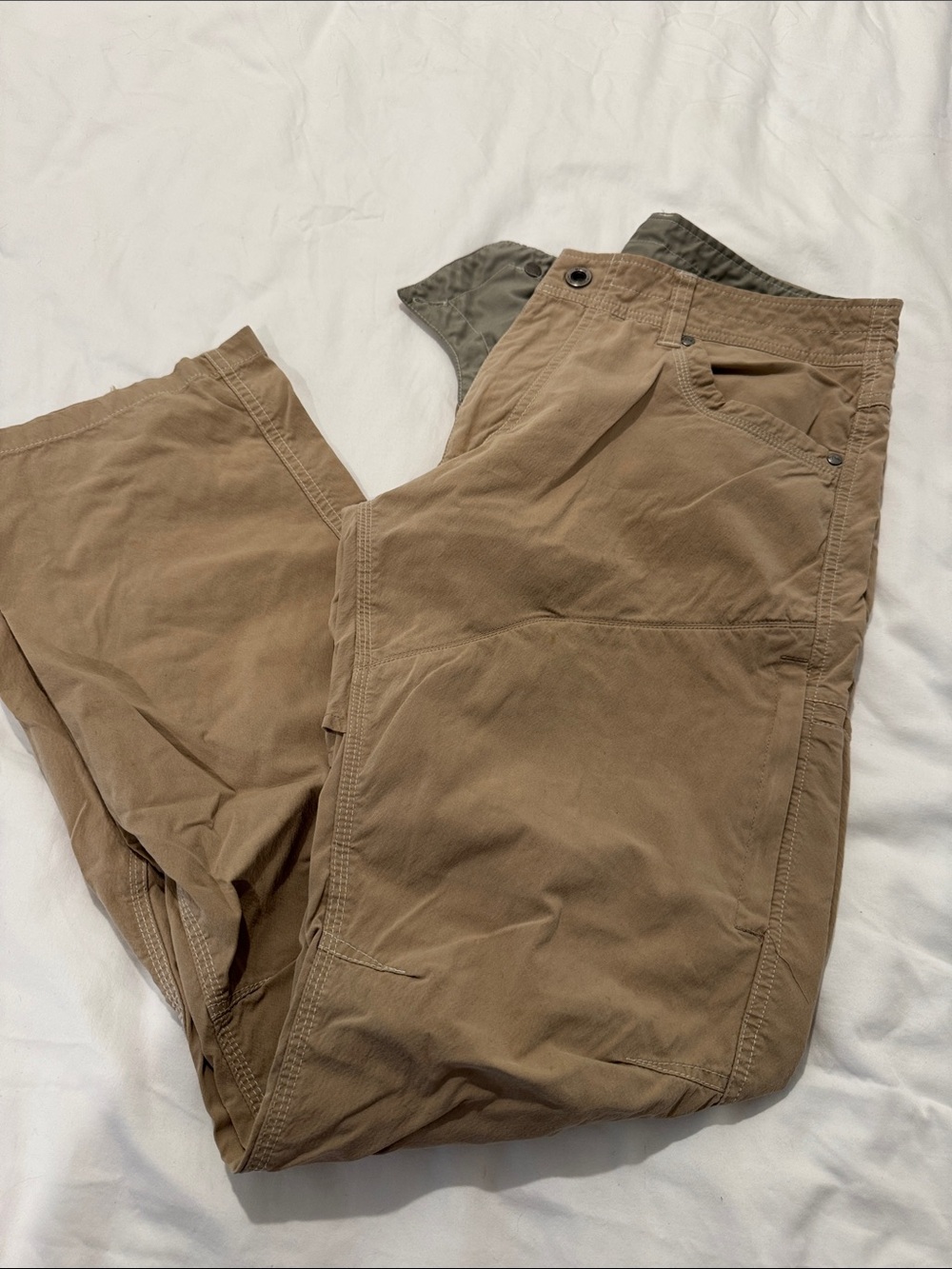Kuhl Men's Chino Pants in Brown with Olive Waistband